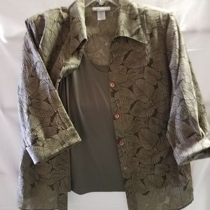 Blouse and tank top. Blouse has darts in the back.